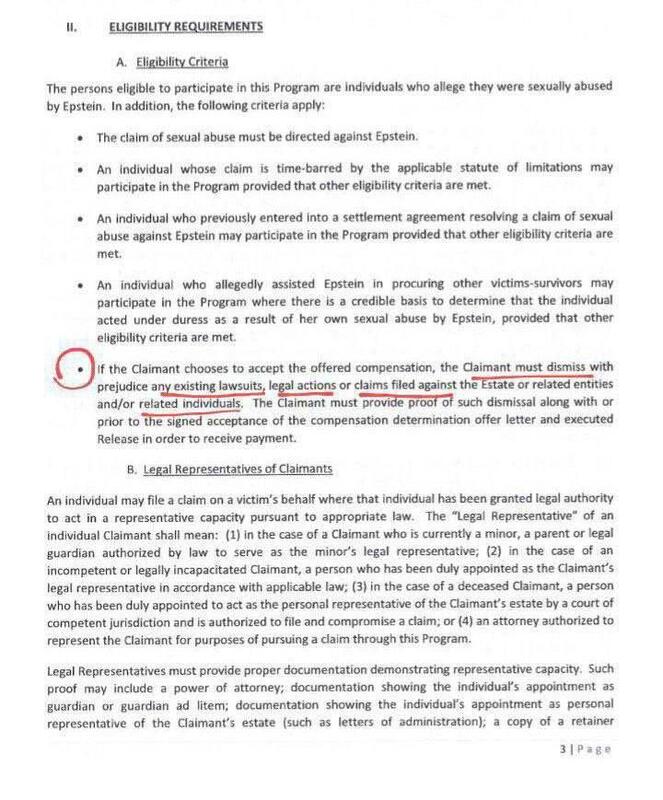 In order for victims of Jeffrey Epstein to receive compensation from the Epstein Victim's Compensation Program set up by his estate, they have to sign away their right to testify against Ghislaine Maxwell.